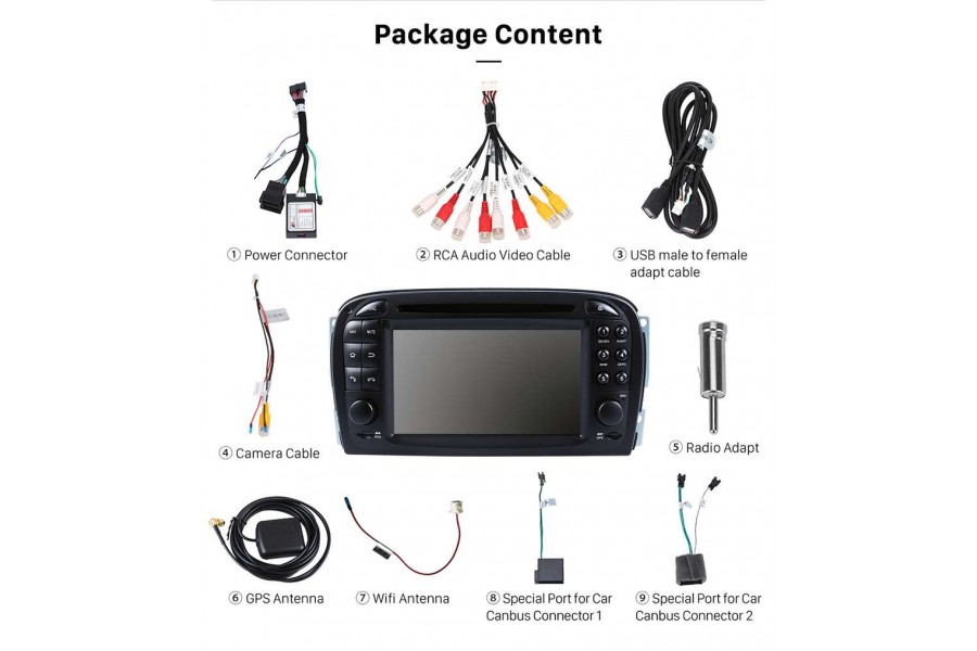 Mercedes-Benz SL-Class (R230) 2001-2005 Autoradio GPS Aftermarket Android Head Unit Navigation Car Stereo 