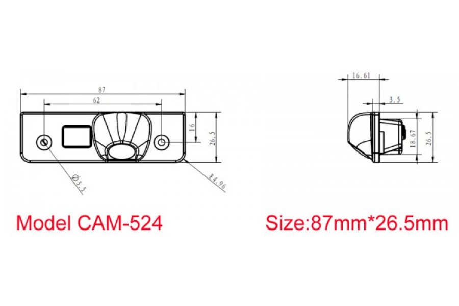 Reverse Camera with LED light for Skoda Octavia 2011-2013