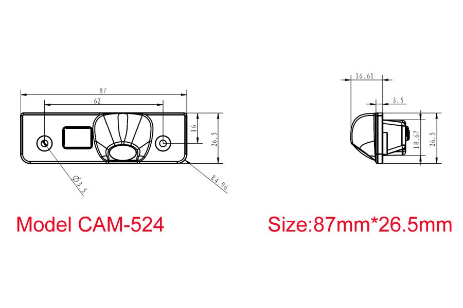 Reverse Camera with LED light for Skoda Octavia 2011-2013