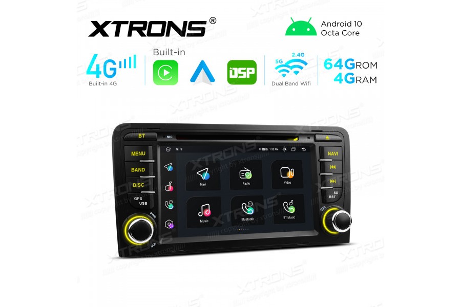 Audi A3 7 inch Built-in CarAutoPlay and Android Auto and DSP Carstereo Carplay dab