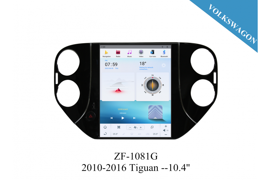 VW 2010-2016 Tiguan 10.4'' inch Tesla Style Apple CarPlay Android Radio Upgrade